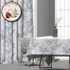 Fata de masa rotunda teflonata din bumbac, diametru 140cm model crengute gri, decor elegant pentru mese rotunde