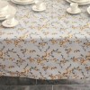Fata de masa rotunda teflonata din bumbac, diametru 140cm model Floricele Galbene, decor elegant pentru mese rotunde