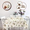Fata de masa rotunda teflonata din bumbac, diametru 140cm model Frunze de Maslin, decor elegant pentru mese rotunde