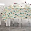 Fata de masa rotunda teflonata din bumbac, diametru 140cm model Frunze galben-verde, decor elegant pentru mese rotunde