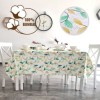 Fata de masa rotunda teflonata din bumbac, diametru 140cm model Frunze galben-verde, decor elegant pentru mese rotunde