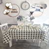 Fata de masa rotunda teflonata din bumbac, diametru 140cm model geometric cu buline, decor elegant pentru mese rotunde