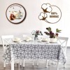 Fata de masa rotunda teflonata din bumbac, diametru 140cm model geometric cu cercuri, decor elegant pentru mese rotunde