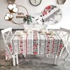 Fata de masa rotunda teflonata din bumbac, diametru 140cm model traditional, decor elegant pentru mese rotunde