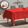 Fata de masa teflonata din bumbac, rotunda, diametru 140 cm, rosie, decor elegant pentru mese rotunde
