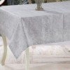 Fata de masa rotunda din bumbac teflonat, diametru 160 cm, gri, antimurdarie