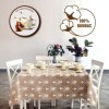 Fata de masa rotunda teflonata bumbac, diametru 160cm model geometric maro, antimurdarie