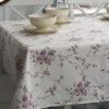 Fata de masa rotunda 180 cm, bumbac teflonat, model floral mov, antimurdarie
