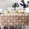 Fata de masa rotunda 180 cm, bumbac teflonat, model geometric maro, antimurdarie