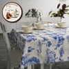 Fata de masa rotunda 180 cm, bumbac teflonat, model peisaj vintage, antimurdarie