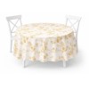 Fata de masa rotunda 140 cm bumbac teflonat flori galbene, fabricata in Romania