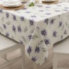 Fata de masa teflonata rotunda 160 cm alba cu lavanda decor elegant bucatarie, fabricata in Romania