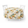 Fata de masa rotunda 160 cm bumbac poliester teflonat Flori mari galbene, fabricata in Romania