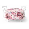 Fata de masa rotunda 160 cm bumbac poliester teflonat flori pictate, fabricata in Romania