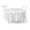 Fata de masa rotunda 160 cm bumbac poliester teflonat Floricele albastre, fabricata in Romania