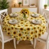 Fata de masa teflonata rotunda 180 cm Floarea soarelui Ralex Pucioasa pe masa rotunda mare, fabricata in Romania