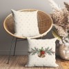 Fata de perna Craciun cu clopotei, bumbac 45x45cm, Holly