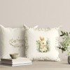 Fata perna decorativa 45x45 cm bumbac 100 model Yoyo cu iepuras si flori de mar