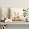 fata perna decorativa Paste 45x45 cm bumbac 100% Elon fata dubla cu iepuras si verso floral