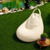 fotoliu bean bag interior exterior crem din piele ecologica pentru terasa acoperita si living