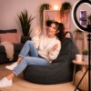 Fotoliu bean bag gri melanj interior exterior din material Oxford 100% poliester pentru gradina si terasa acoperita
