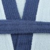 Halat baie unisex bumbac 100%, M/L, fine blue cu guler si cordon navy, broderie ancora