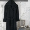 Halat de baie cu gluga, bumbac 100%,Class Home Collection, marime L/XL Linea Negru