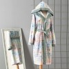 Halat de baie TAC Charmian Multicolor, cu gluga, marime L/XL, design modern si colorat
