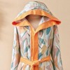 Halat de baie TAC Joey Multicolor, cu gluga, marime L/XL, design vibrant