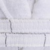 Halat de baie unisex bumbac, marime XS/S, alb cu dungi gri, BHPC, 702