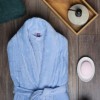 Halat de baie velur 100% bumbac, marime L/XL, Bleu