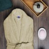 Halat de baie velur 100% bumbac, marime S/M, Bej