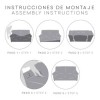 Husa bielastică pentru canapea 3 locuri (180–260 cm), Premium ROC, C/00 Bej deschis – protecție și fixare perfectă