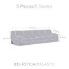 Husa bielastica canapea 5 locuri, Premium ROC, C/16 gri inchis