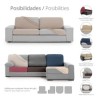 Husă bielastică modulară Premium ROC, Bej Deschis, mărimea XL, din țesătură elastică Jacquard, protejând canapeaua