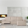Husa colțar dreapta cu recliner, bielastică 250–360 cm, Premium ROC, C/00 Bej deschis – fixare perfectă și aspect modern