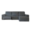 Husa colțar dreapta cu recliner, bielastică 250–360 cm, Premium ROC, C/16 Antracit– fixare perfectă și aspect modern