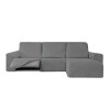 Husa colțar dreapta cu recliner, bielastică 250–360 cm, Premium ROC, C/6 gri– fixare perfectă și aspect modern