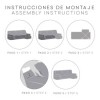 Husa colțar dreapta cu recliner, bielastică 250–360 cm, Premium ROC, C/6 gri– fixare perfectă și aspect modern