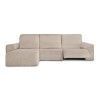 Husa colțar stanga cu recliner, bielastică 250–360 cm, Premium ROC, C/0 bej deschis– fixare perfectă și aspect modern