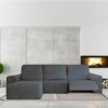 Husa colțar stanga cu recliner, bielastică 250–360 cm, Premium ROC, C/01 bej– fixare perfectă și aspect modern