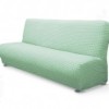 Husa elastica din material creponat, pentru canapea 3 locuri fara brate, Gri/Bleu