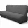 Husa elastica din material creponat, pentru canapea 3 locuri fara brate, Gri Antracit