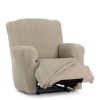 Husa elastica fotoliu cu recliner, Troya, C/11 Maro deschis