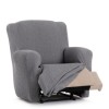 Husa elastica fotoliu cu recliner, Troya, C/6 Gri