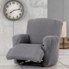 Husa elastica fotoliu cu recliner, Troya, C/6 Gri