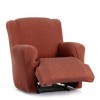 Husa elastica fotoliu cu recliner, Troya, C/9 Caramiziu