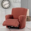 Husa elastica fotoliu cu recliner, Troya, C/9 Caramiziu