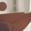 Husa elastica pentru canapea de 3 locuri 180-210cm, culoarea maro