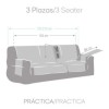 Husa impermeabilă canapea 3 locuri, Oslo Protect, C/03 Albastru – matlasată, reversibilă, cu protecție anti-lichide
